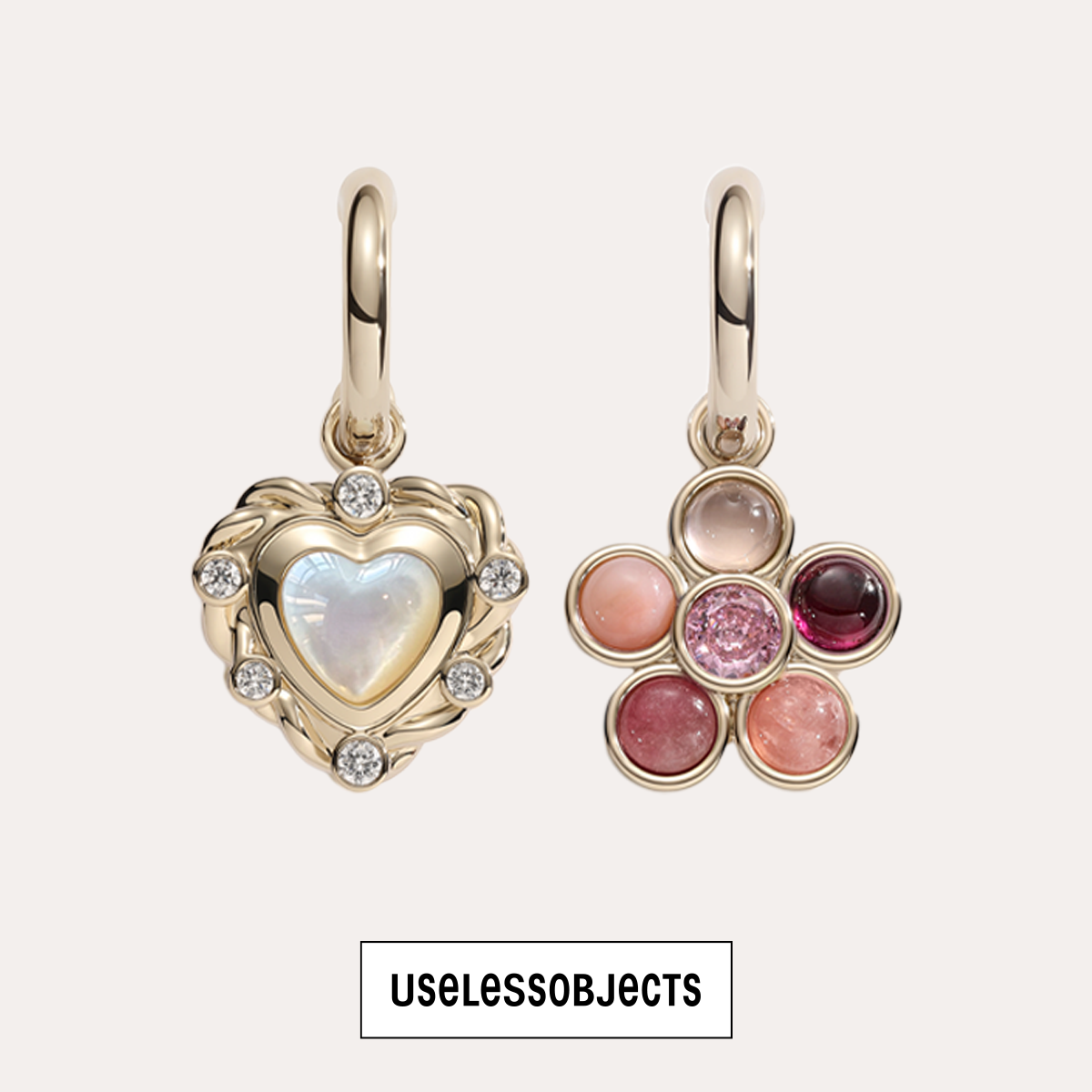 Uheart Colorful Gem Love Hoops