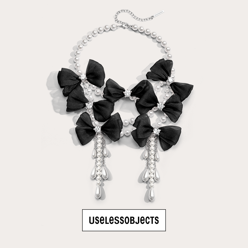 Bow Papillon Pearl Necklace