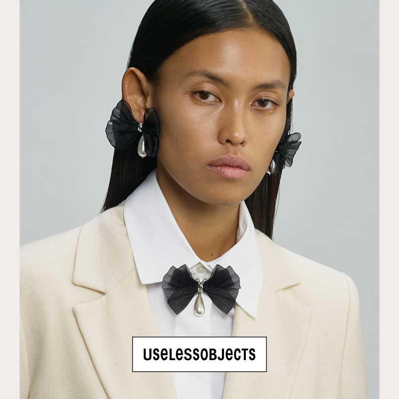 Bow Ribbon Layered Pearl Necklace