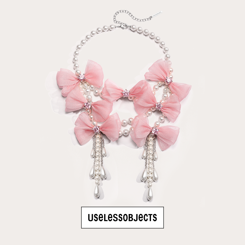 Bow Papillon Pearl Necklace