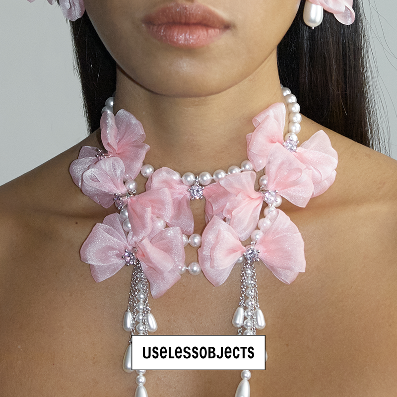 Bow Papillon Pearl Necklace