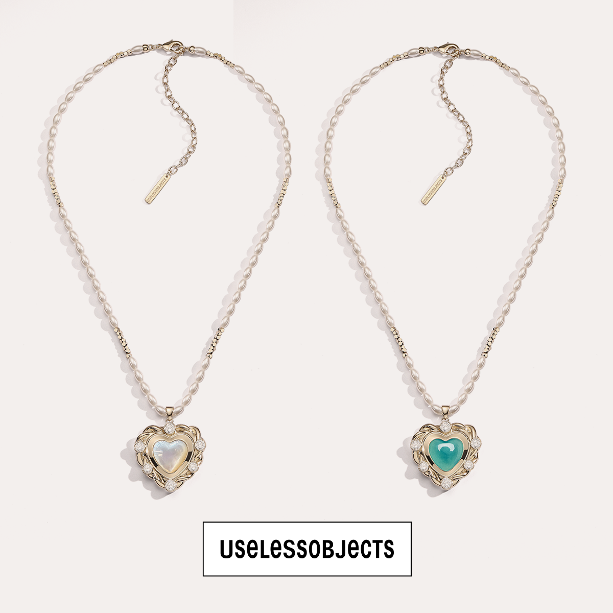 Uheart Large Heart Pearl & Silver Necklace