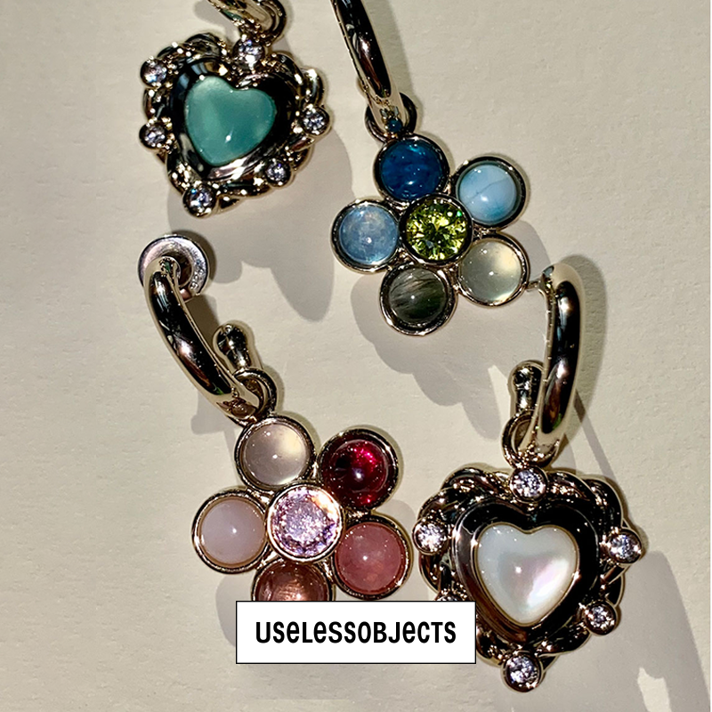Uheart Colorful Gem Love Hoops