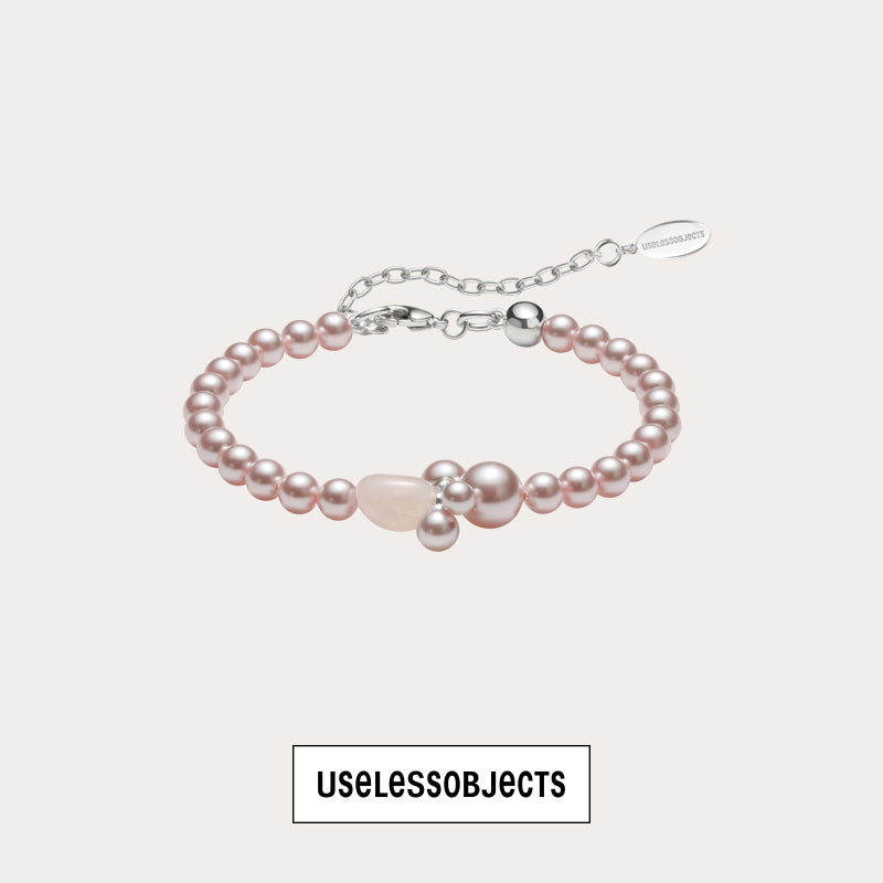 Essential pearl pink crystal bracelet