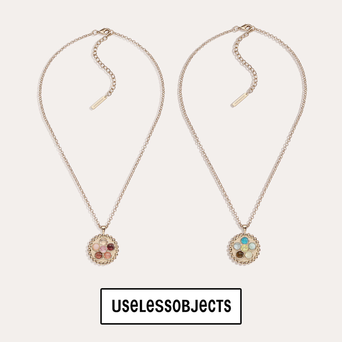 Uheart Colorful Gem Flower Necklace