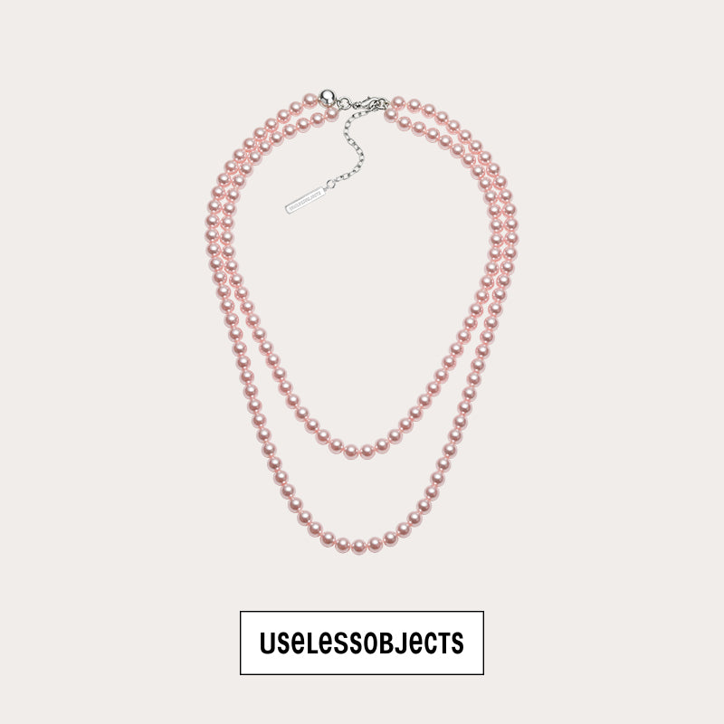 Essential double pearl necklace