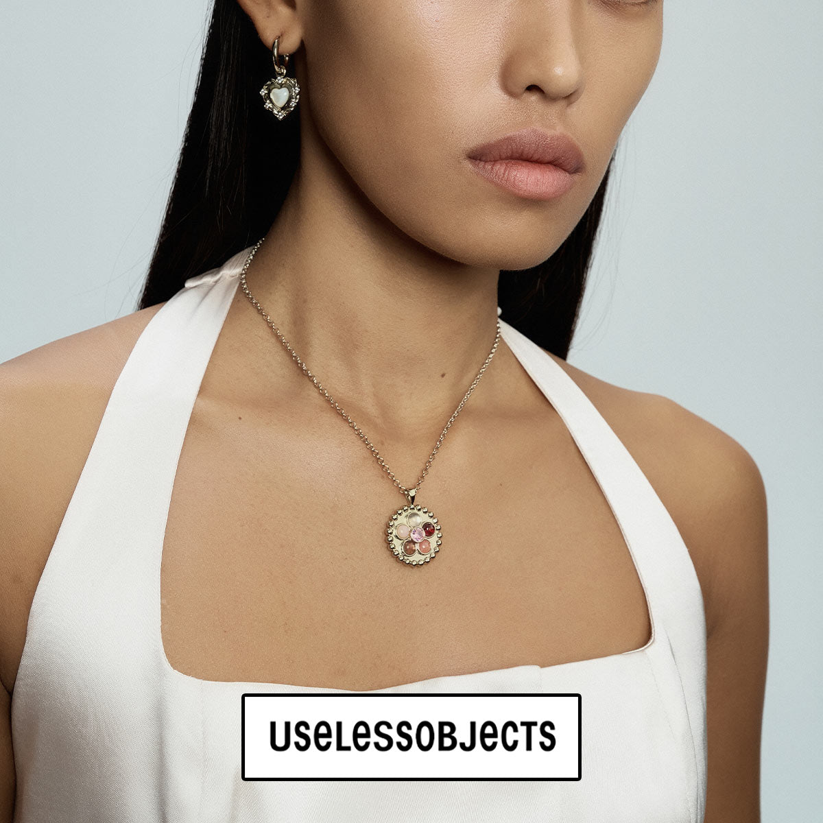 Uheart Colorful Gem Flower Necklace