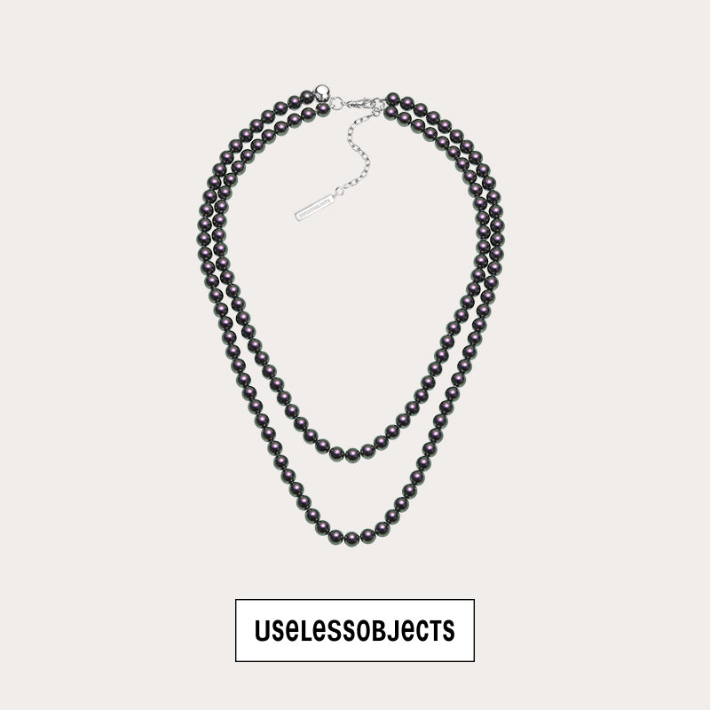 Essential double pearl necklace