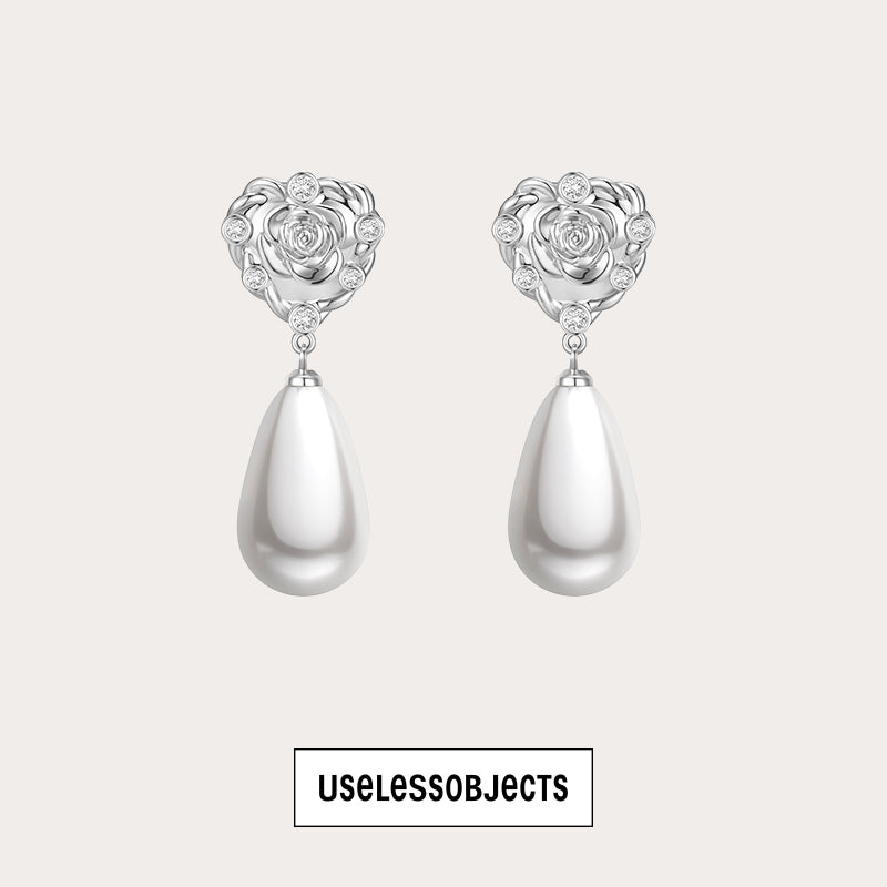 Lumos Rose Love Drop Pearl Earrings