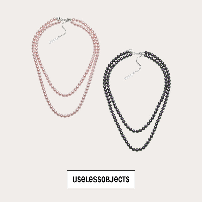 Essential double pearl necklace