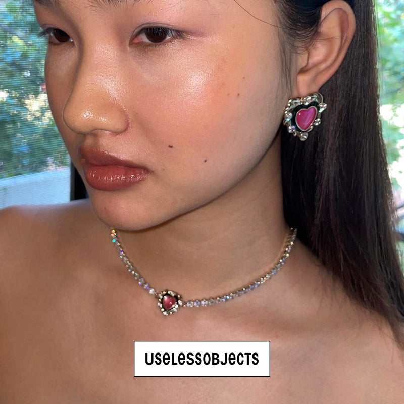 pink venom necklace/pink venom earrings