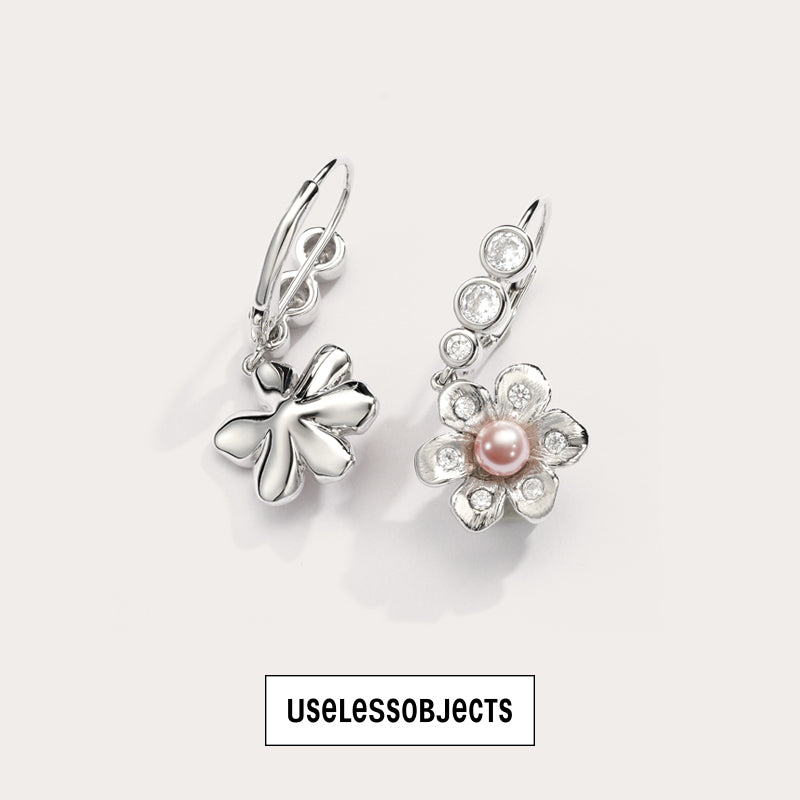 Pompom pomegranate flower mini hoops