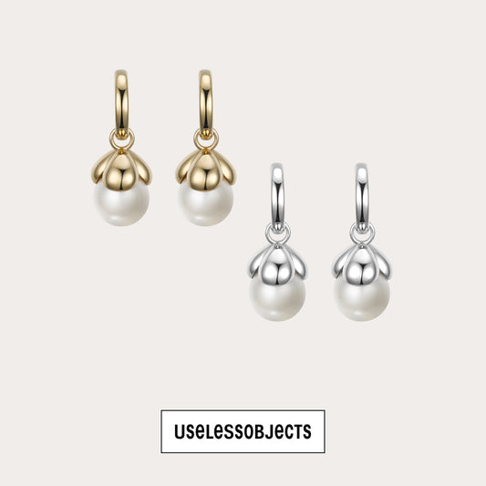 Essential Single Petal Pearl Earrings