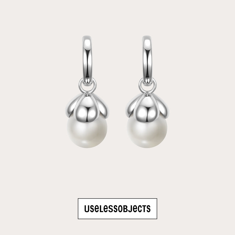 Essential Single Petal Pearl Earrings