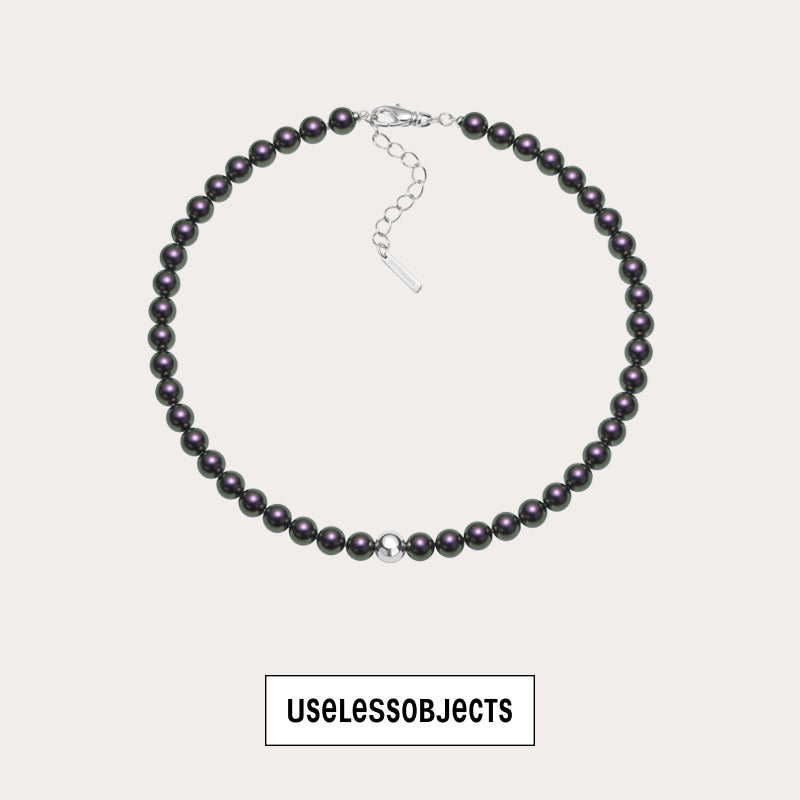 Essential silver pearl necklace