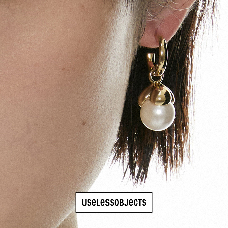 Essential Single Petal Pearl Earrings