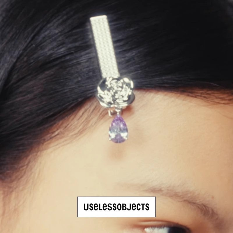 Guigui Rose Colored Diamond Hairpin