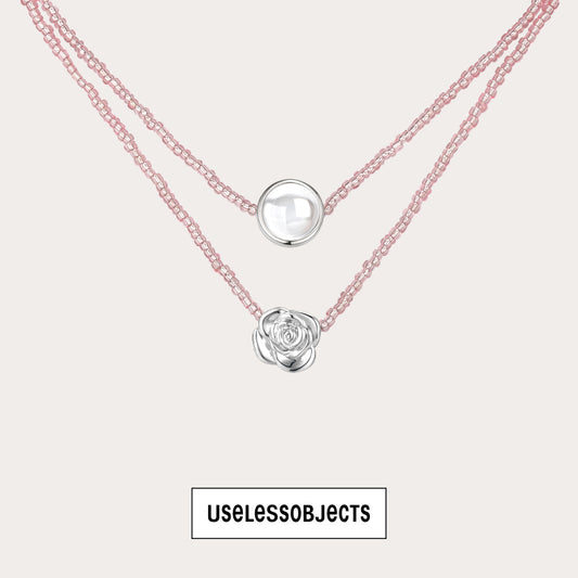 Guigui Rose Crystal Double bead Chain