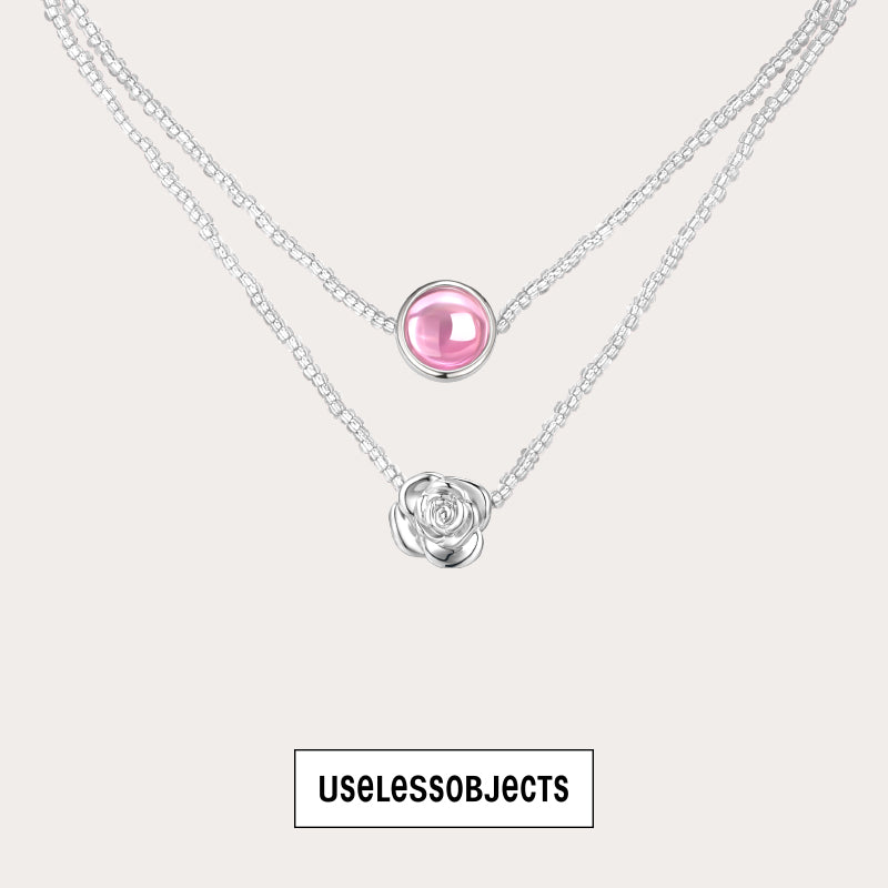 Guigui Rose Crystal Double bead Chain