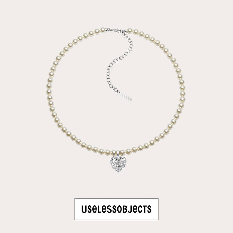 Lumos Rose Heart Pearl Necklace